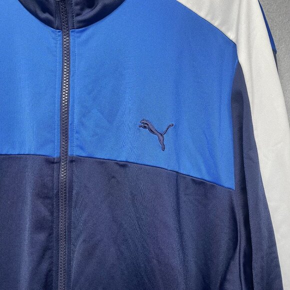 Vintage Y2K Puma SportLifestyle Full-Zip Track Jacket XXL Blue/White/Navy - Picture 2 of 6